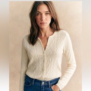 Sezane Ruben cardigan cream